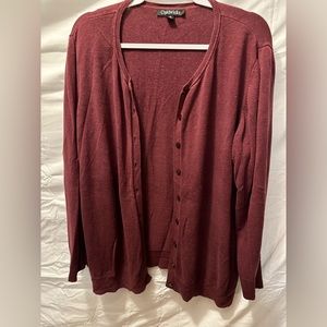 Chadwick’s size 2x crew neck maroon button front cardigan. 10262321